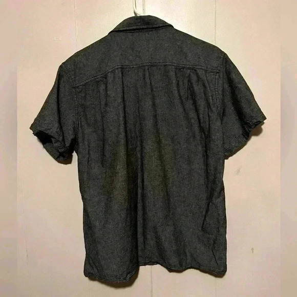 Calvin Klein Jean Mens Short Sleeve Gray Denim Button Down Shirt Sz L - Picture 5 of 5